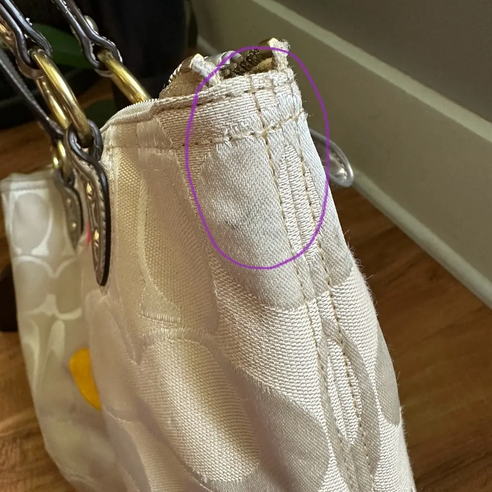 Coach Cream and Multicolor Shoulder Bag - Image 6