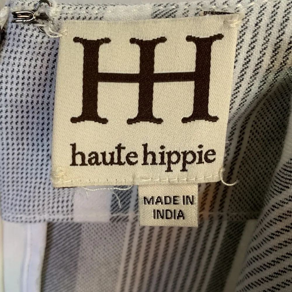 Haute Hippie Gray Stripe Short Cotton Slip Beach Minimalist Dress W-632 Sz S - Image 5