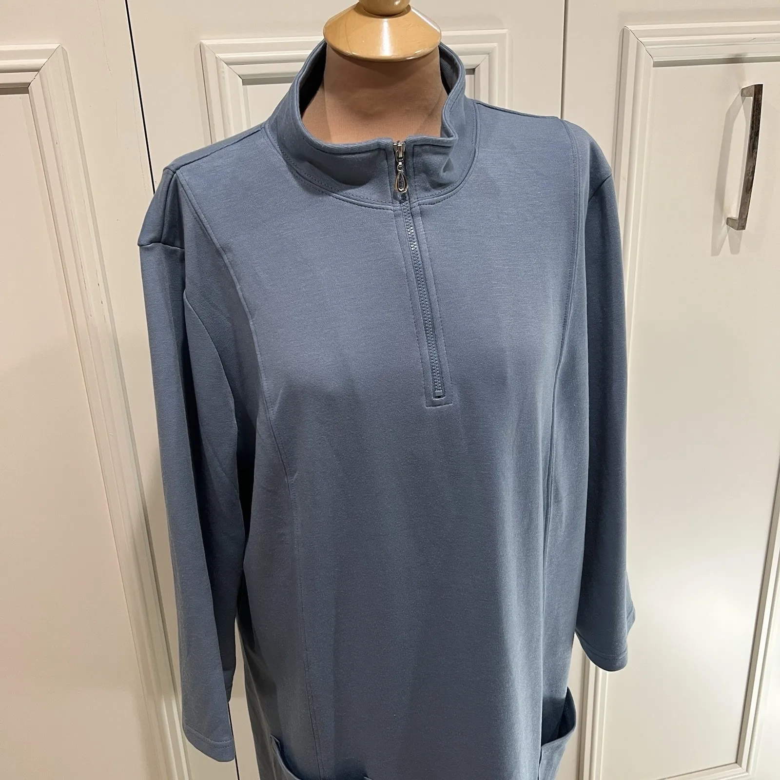 NorthStyle‎ 1/4 Zip Knit Dress Blue Pockets Comfy Classic Athleisure Lounge Size XL - Image 2