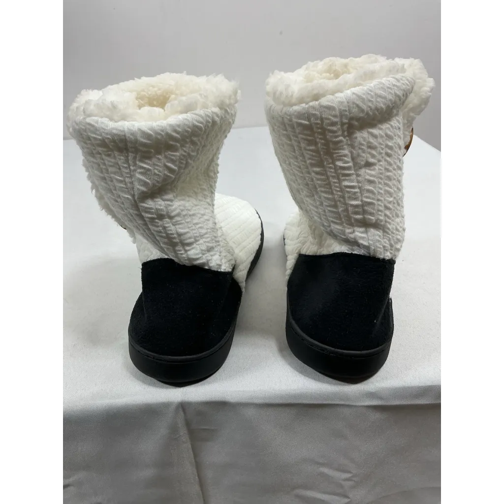 Womans Oncai Winter Slipper Boots Size 9/10 White Indoor Outdoor Knit NWT - Image 4