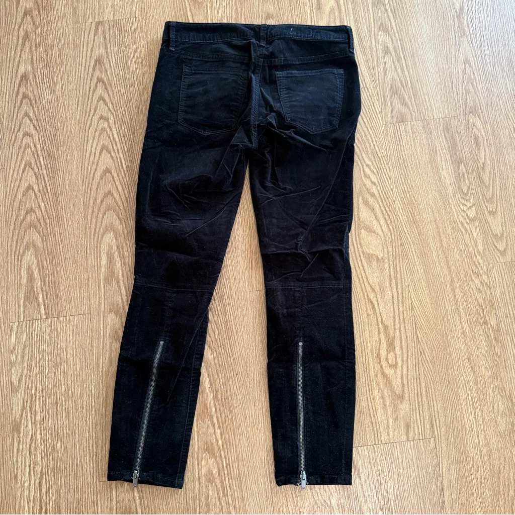 Gap 1969 Womens Always Skinny Velvet Pants Size 28R Black Zipper Accents - Image 8