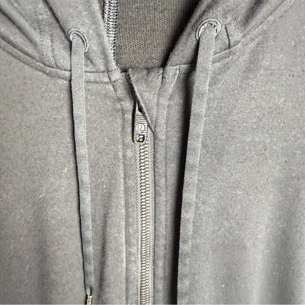 Lululemon Set Aside Zip Hoodie in Black Oversized Fit High-Low Cotton Wool L/XL - Image 4