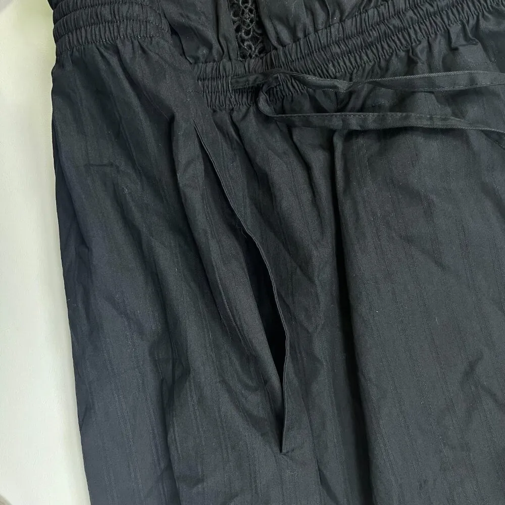 $455 SEE BY CHLOÉ Women’s Puff Sleeve Black Lace Embroidery Shirt Dress Size 40 - Image 10