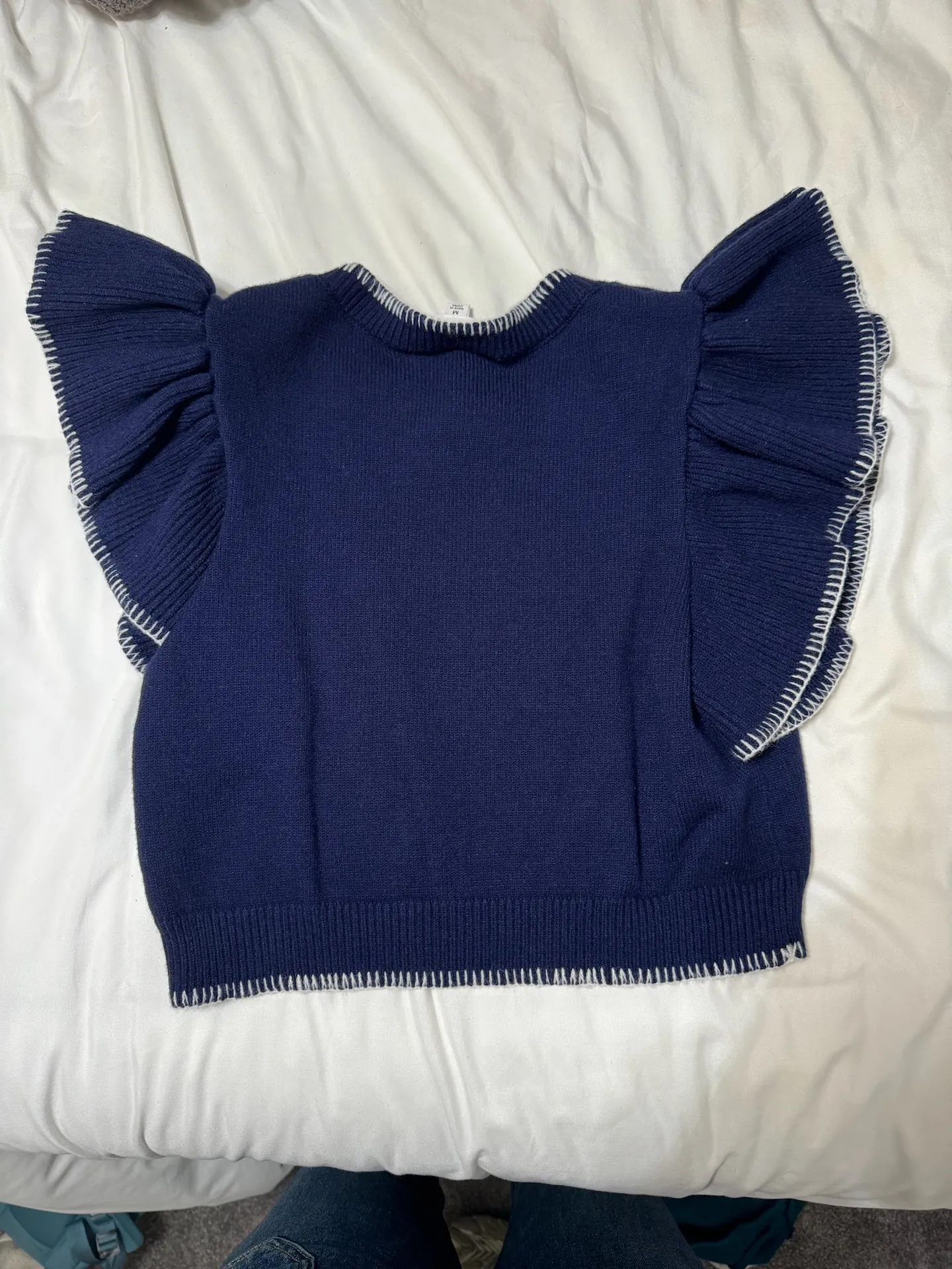 Navy Sweater Top Blue - Image 4