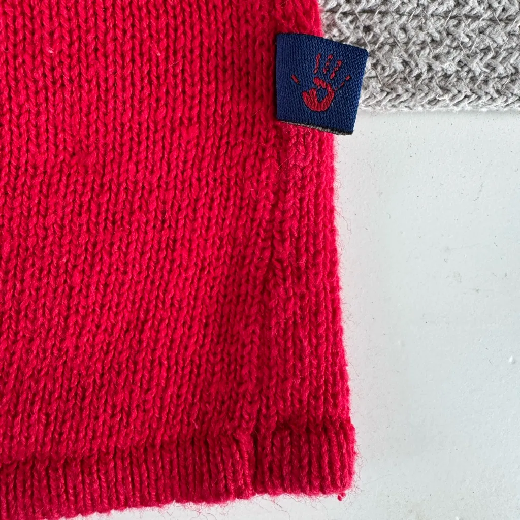 Vintage 80s Mudd Jeans Red White Stripe Ramie Cotton Mockneck Fitted Sweater M Size M - Image 6