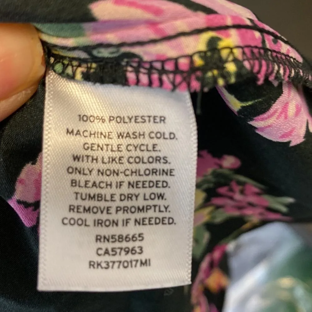 Abound black pink floral cropped feminine tank top sexy summer date Night sz S - Image 5