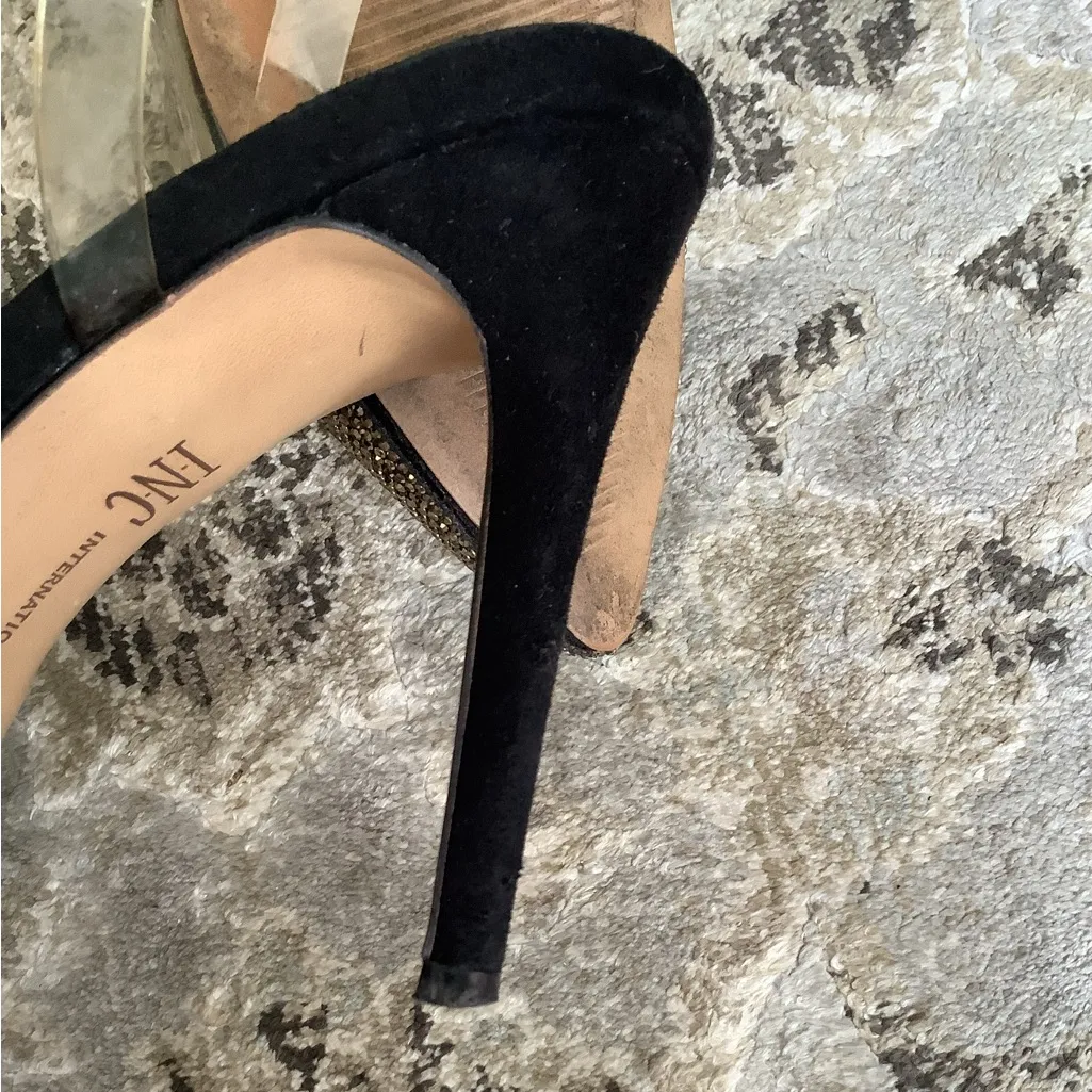 Dressy clear vinyl/sequin pumps🌟🌟🌟 Black Size 7 - Image 6