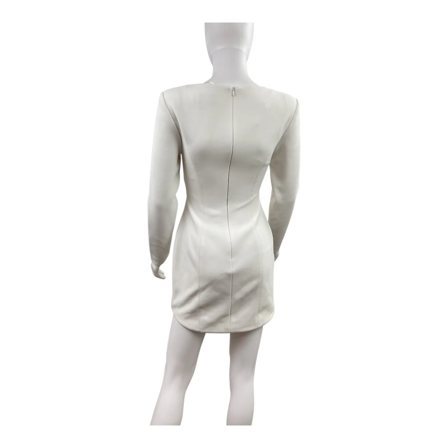 MISHA White Long Sleeve Cutout Square Neck Mini Dress Size US 2 - Image 7
