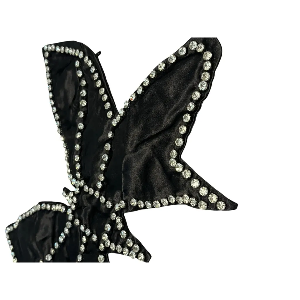 Jumisee Butterfly Top Womens Size M Black Open Back Beaded Rhinestone Cross NEW Size M - Image 6