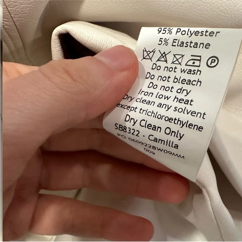 House Of CB Dress Camilla Faux Vegan-Leather Strapless Boned Midi Ivory S - Image 10