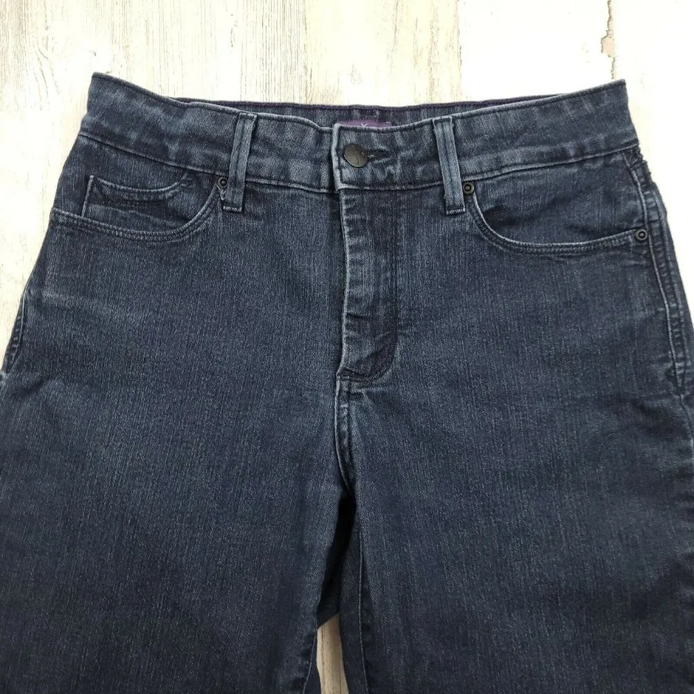 NYDJ Not Your Daughters Jeans Mini Boot Pants Blue Stretch Trousers Size 6 EUC - Image 5