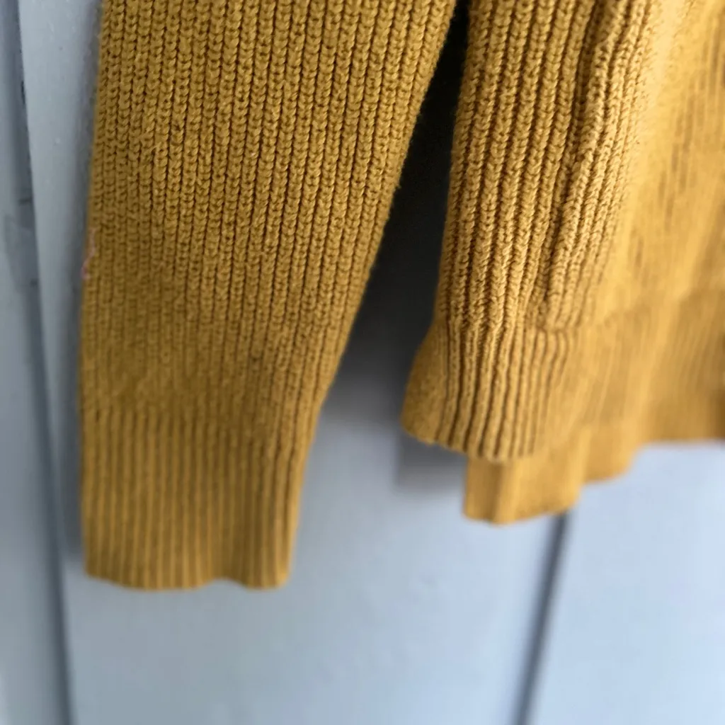Madewell patch pocket pullover mustard yellow Crew Neck Sweater size XS - Image 3