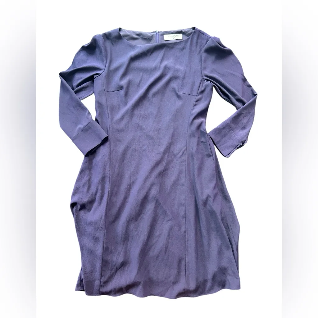 M.M.LaFleur Emeline Boatneck Fit & Flare Sleeve Dress Eggplant Purple size 10 - Image 3