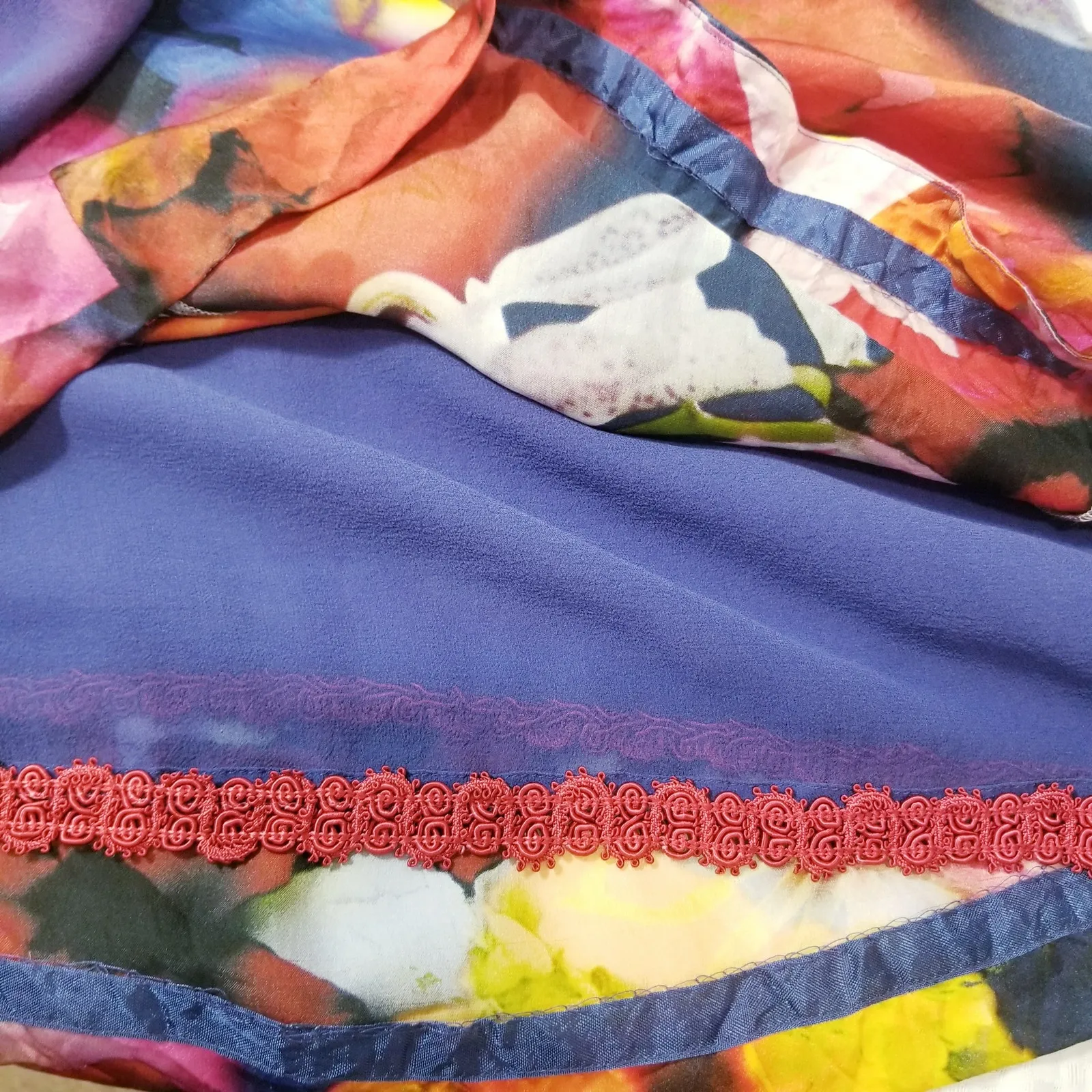 Anthropologie Leifsdottir 100% Silk Tulip Hem Watercolor Mini Dress - Image 10