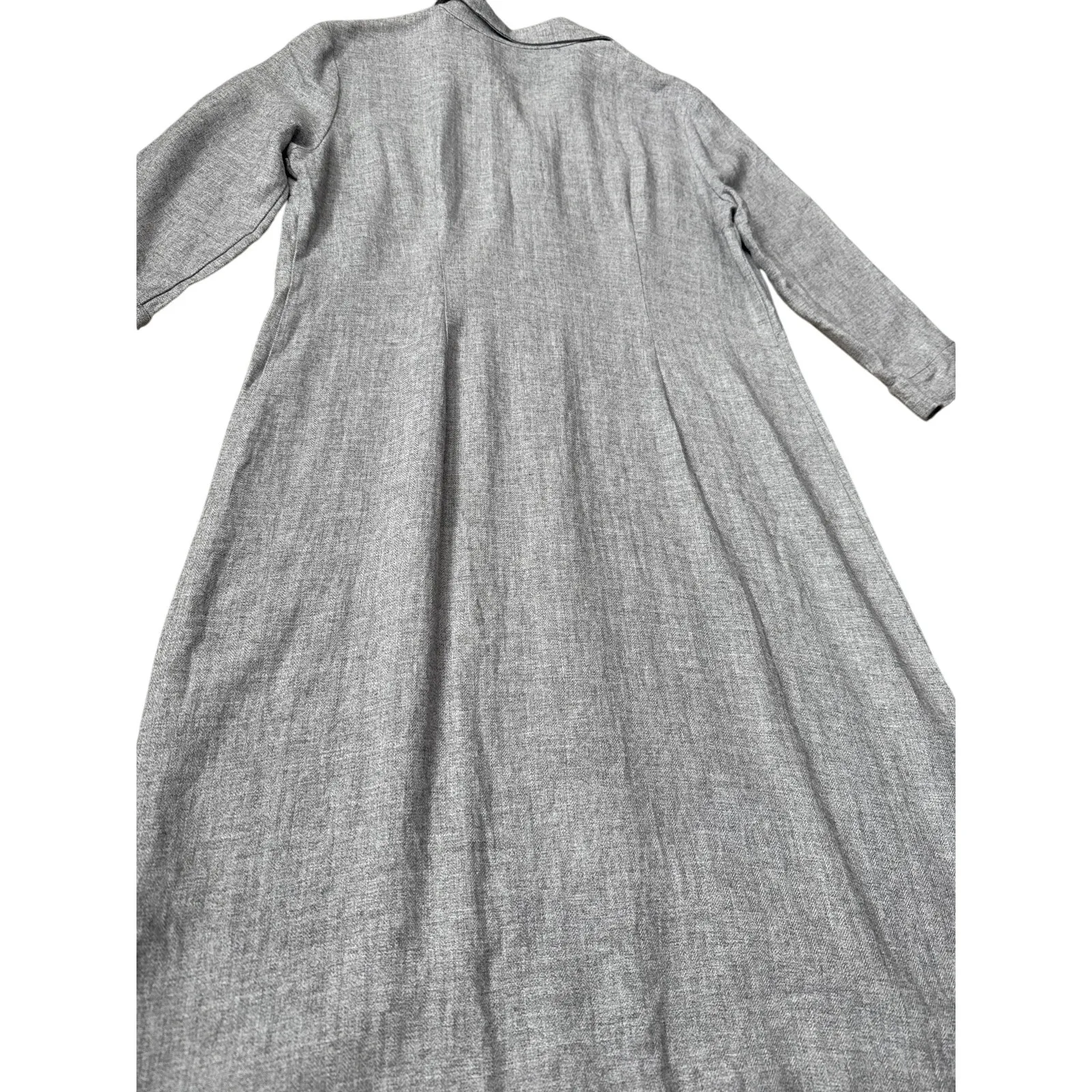 J. McLaughlin 3/4 Sleeve Button Down Brynn Shirt Dress Light Gray Size Large - Image 12