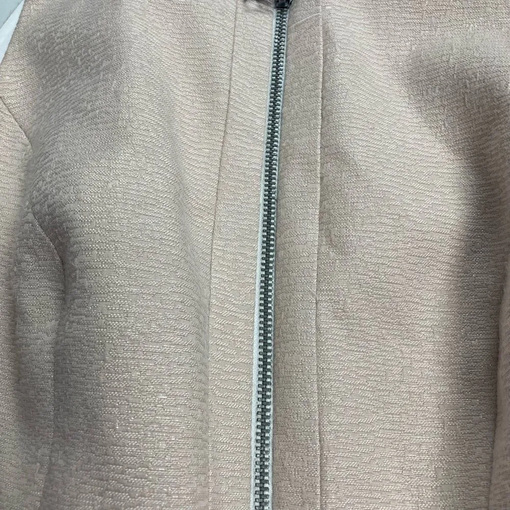 GIANNI BINI, Ivory‎ & Tan dress, Sz 0, Party, 1/2 exposed zipper in front - Image 4