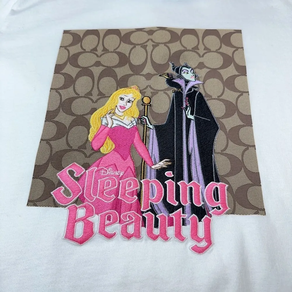 NWT Disney X‎ Coach Signature Sleeping Beauty T Shirt off white size L - Image 8