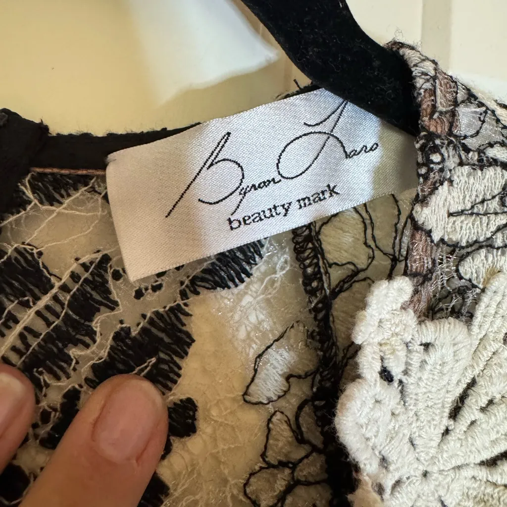 Anthropologie Byron‎ Lars Lace Melange Dress, 6 Black - Image 5