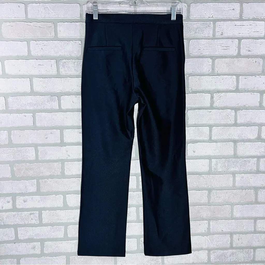 Good American Compression Shine Straight Crop Pants in Black 001 Size 4/27 - Image 6