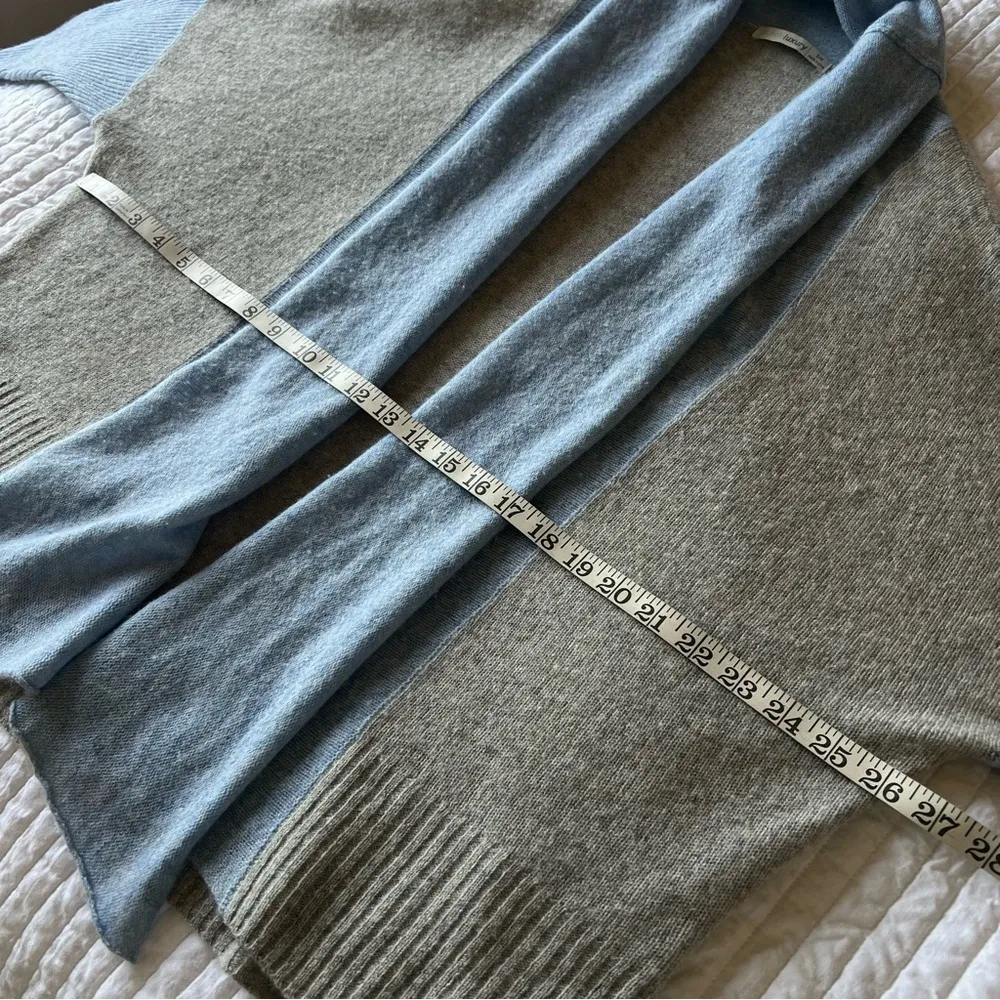 Subtle Luxury 100%Cashmere cocoon Cardigan open front shawl collar blue S/M Gray Size undefined - Image 5