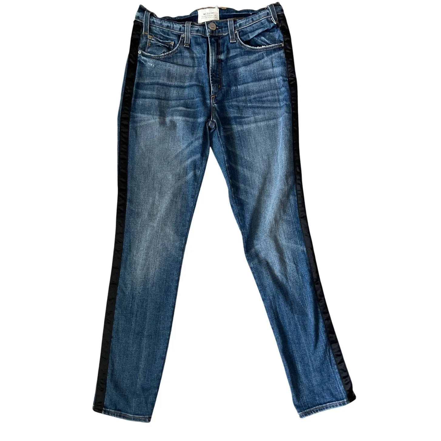 Anthropologie McGuire Denim‎ Vintage Slim Tuxedo Stripe Stretch Jeans Size 27 - Image 4