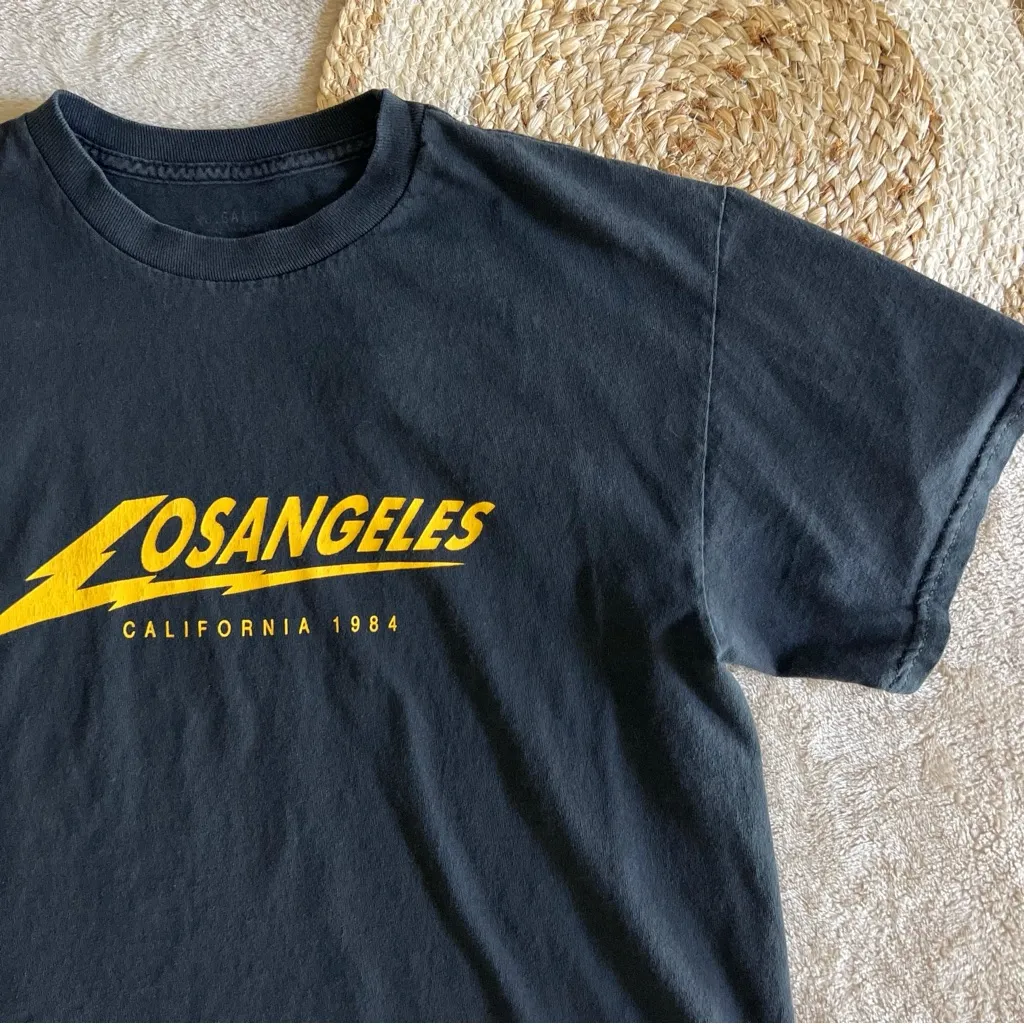 J. Galt Los Angeles Cropped Graphic Tee Black Size undefined - Image 2