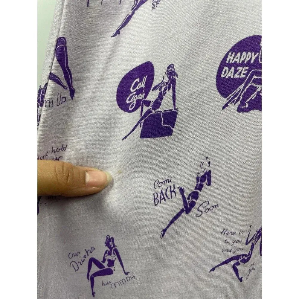 Lavender Milkmaid Pinup Novelty Cocktail Quirky Print Flutter‎ Sleeve Midi Dress Purple - Image 11