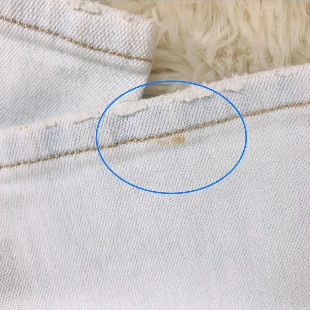 EDWIN Bree Crop Slim Straight Jeans Distressed Cropped Light Wash Size 31 New Blue - Image 13