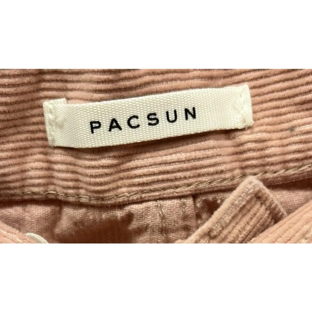 PacSun Solid Pink Corduroy Pants Wide Leg High Waisted Pockets Cotton Women’s 31 - Image 4