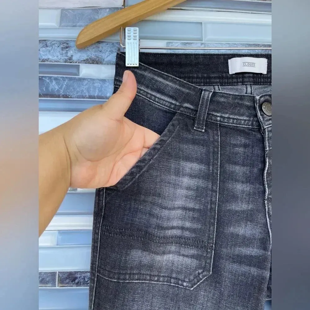 Closed Francesca Moto Cropped Jeans size 25 Black - Image 6