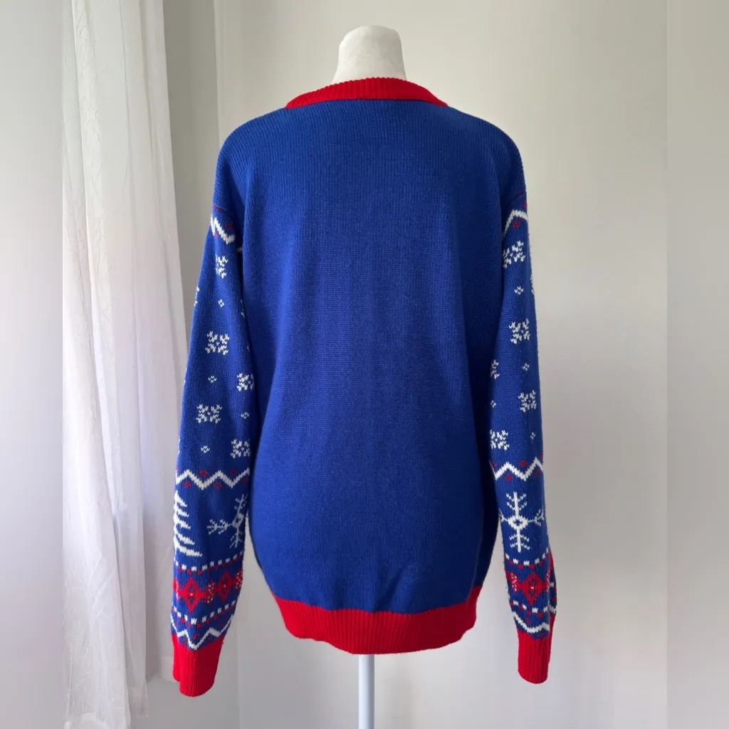The Rolling Stones Blue, Red & White Unisex Holiday Sweater - Image 8