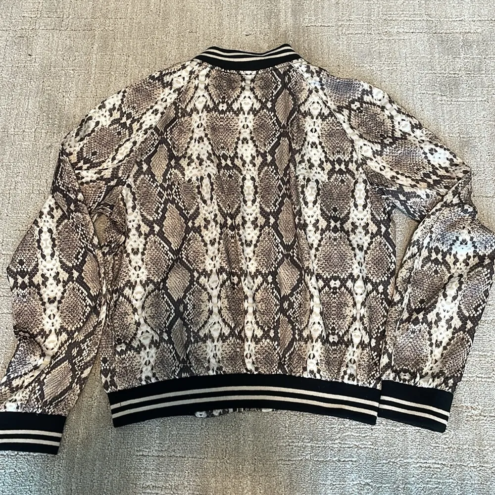 Blanc Noir Sport nylon snake pattern jacket sz S Tan - Image 5