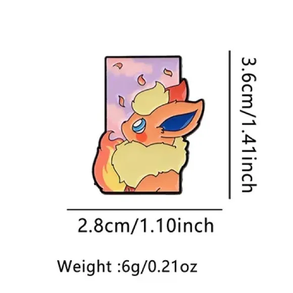Pokemon Flareon Enamel Pin – Sunset Design - Image 2