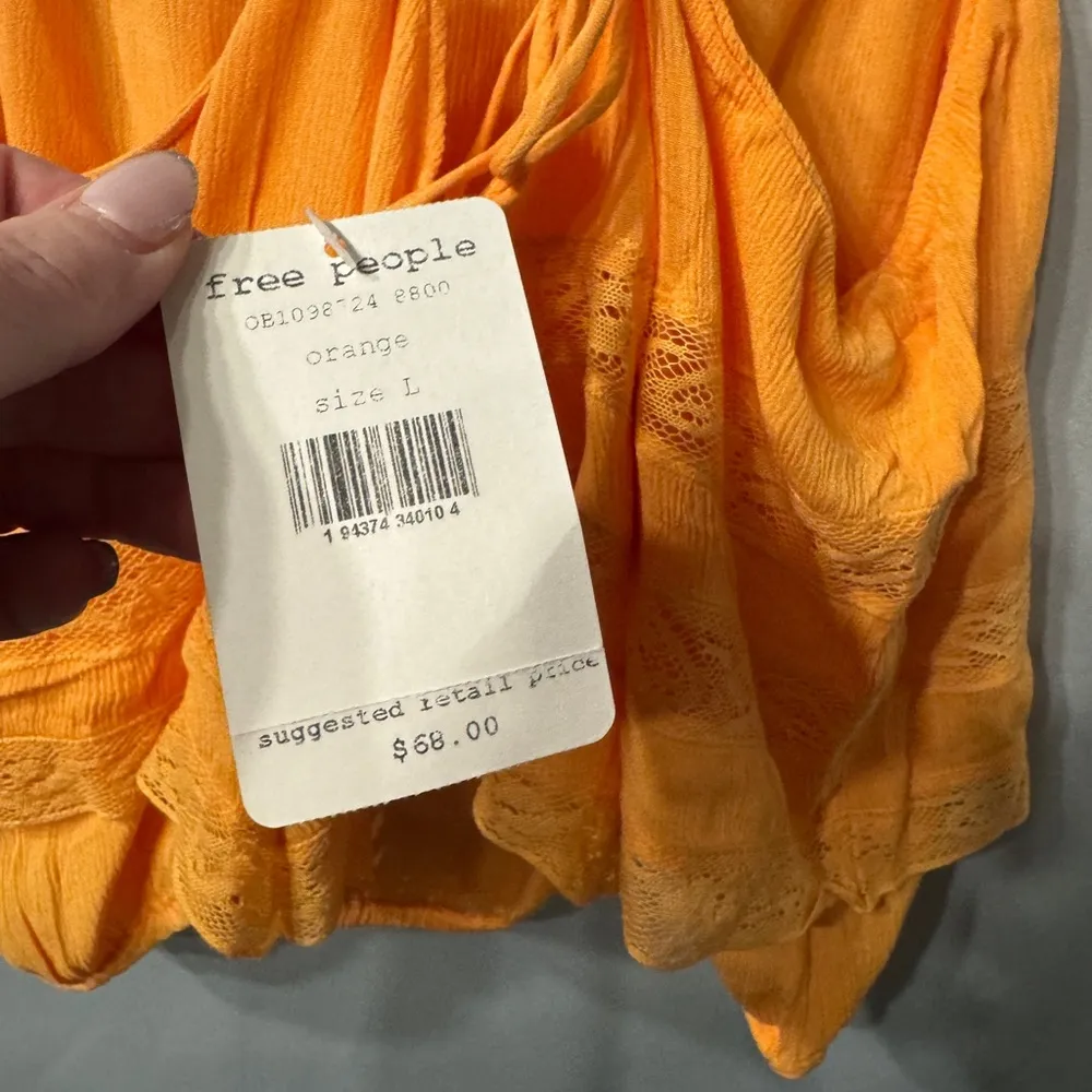NWT Free People “Home Again” Cami size Large color Orange - Image 8