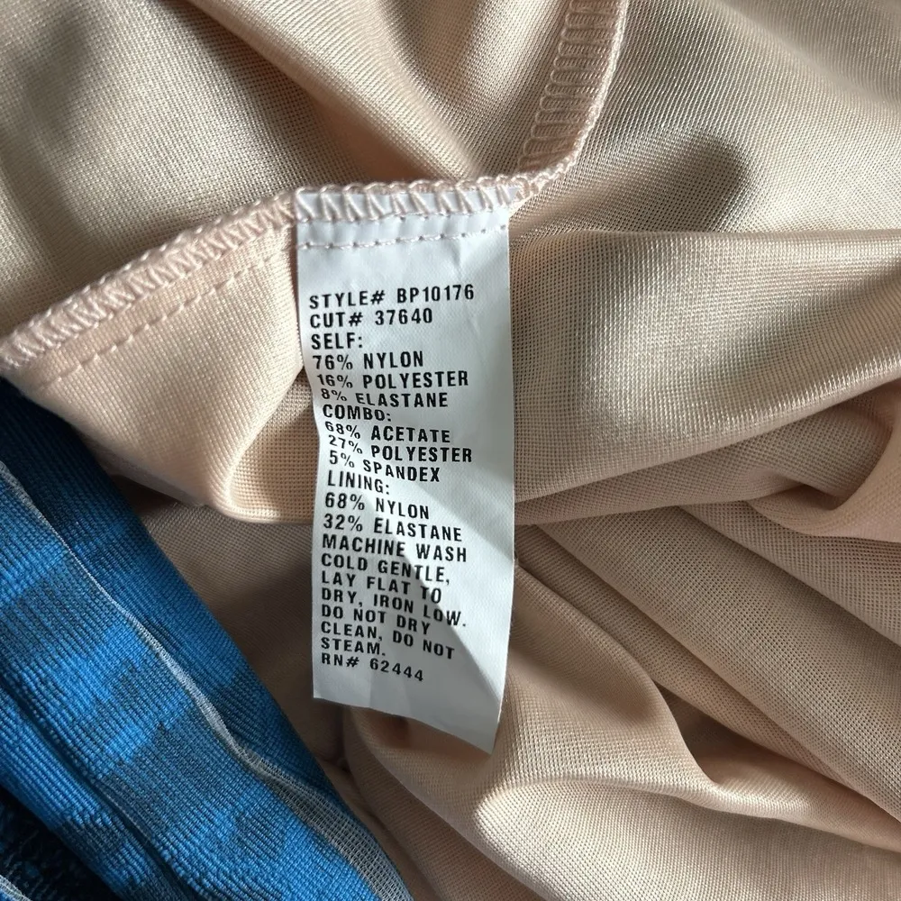 Nicole Miller Womens Mercedes Marble Transparency Dress Size 6 Blue Black Stripe - Image 9