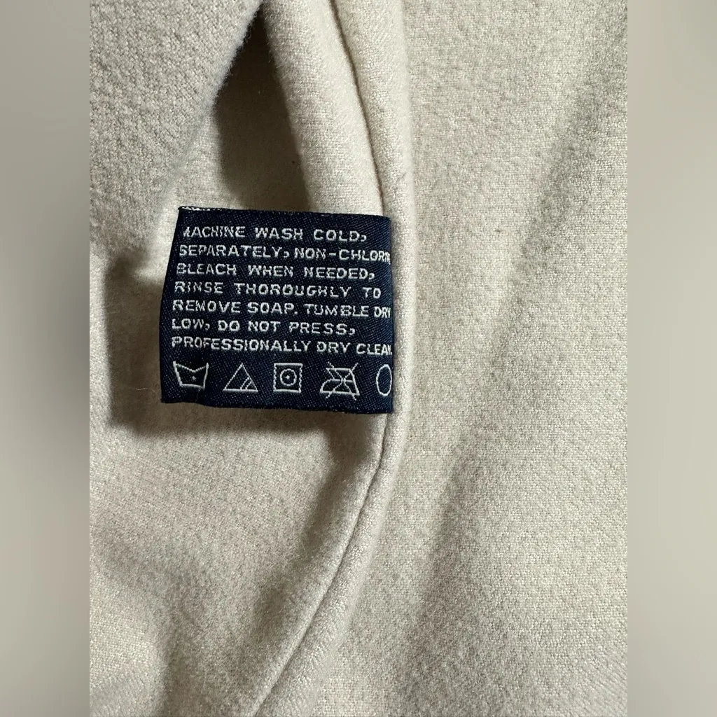 LONDON FOG Size Large Tan Jacket Coat Double Collar Button Up Pea Coat Soft - Image 9