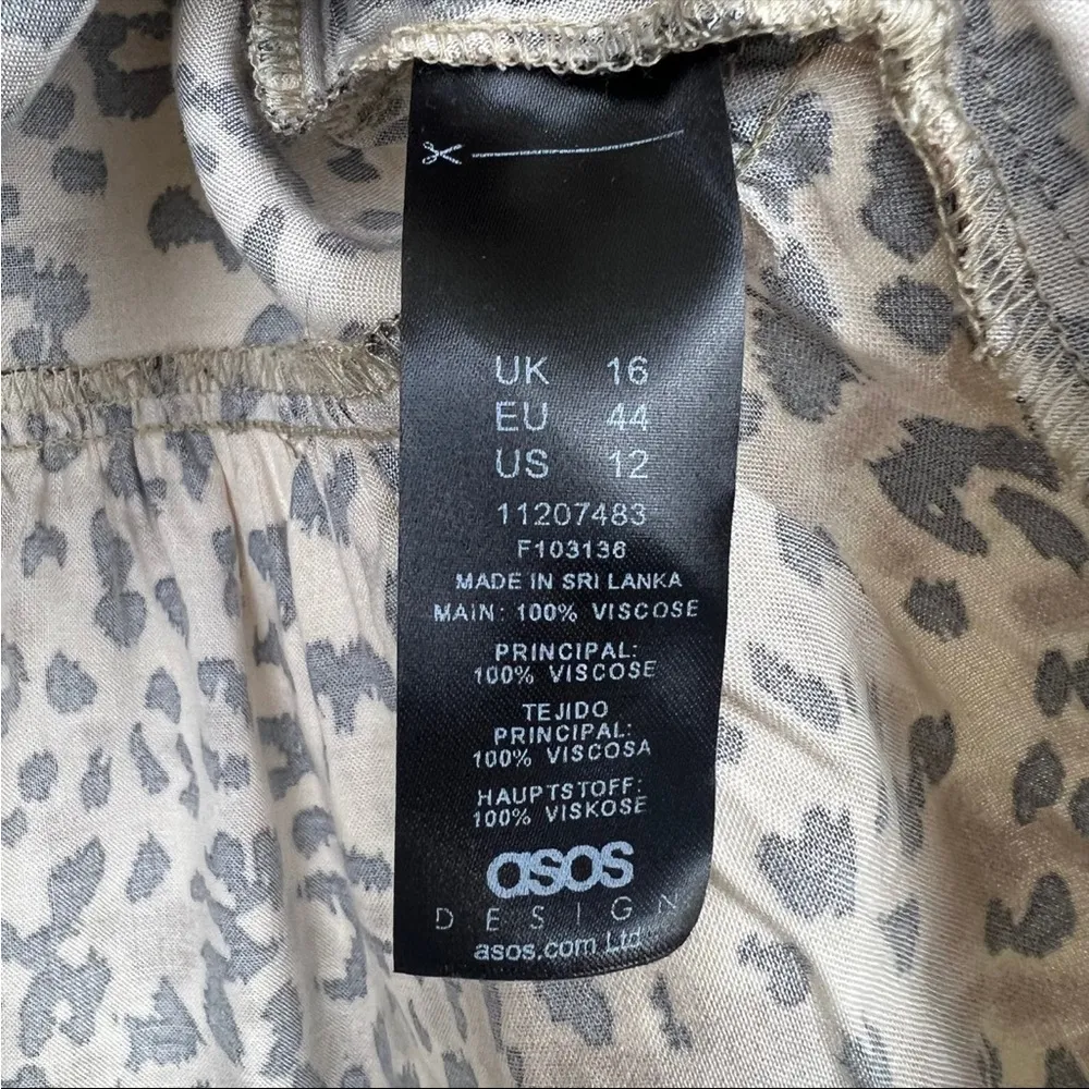 ASOS Leopard Tie Front Tea Blouse - Image 9