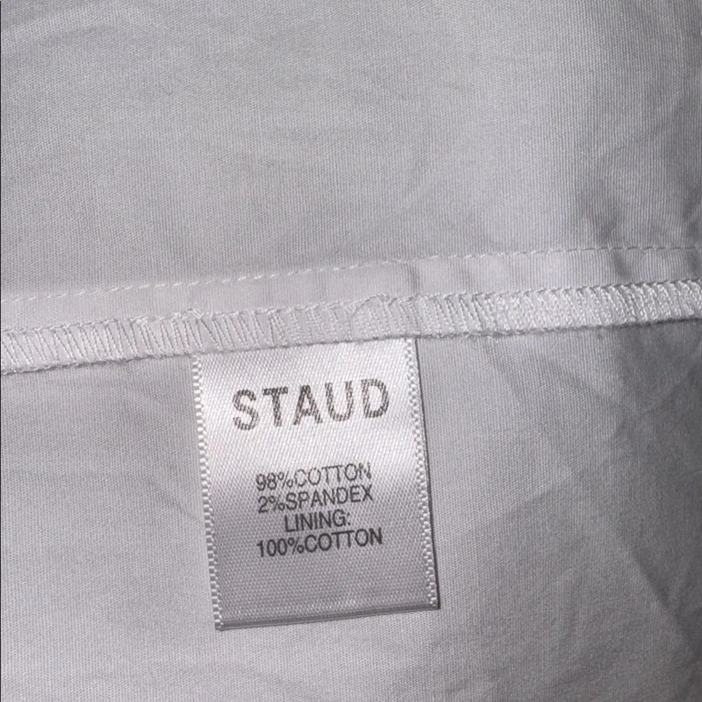 NEW STAUD Elio Off the shoulder white midi cotton Dress sz 00 - Image 7