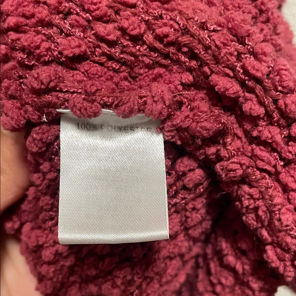 Umgee Red Burgundy Popcorn Textured Cocoon Sleeve Cardigan Sweater Women Size M - Image 5