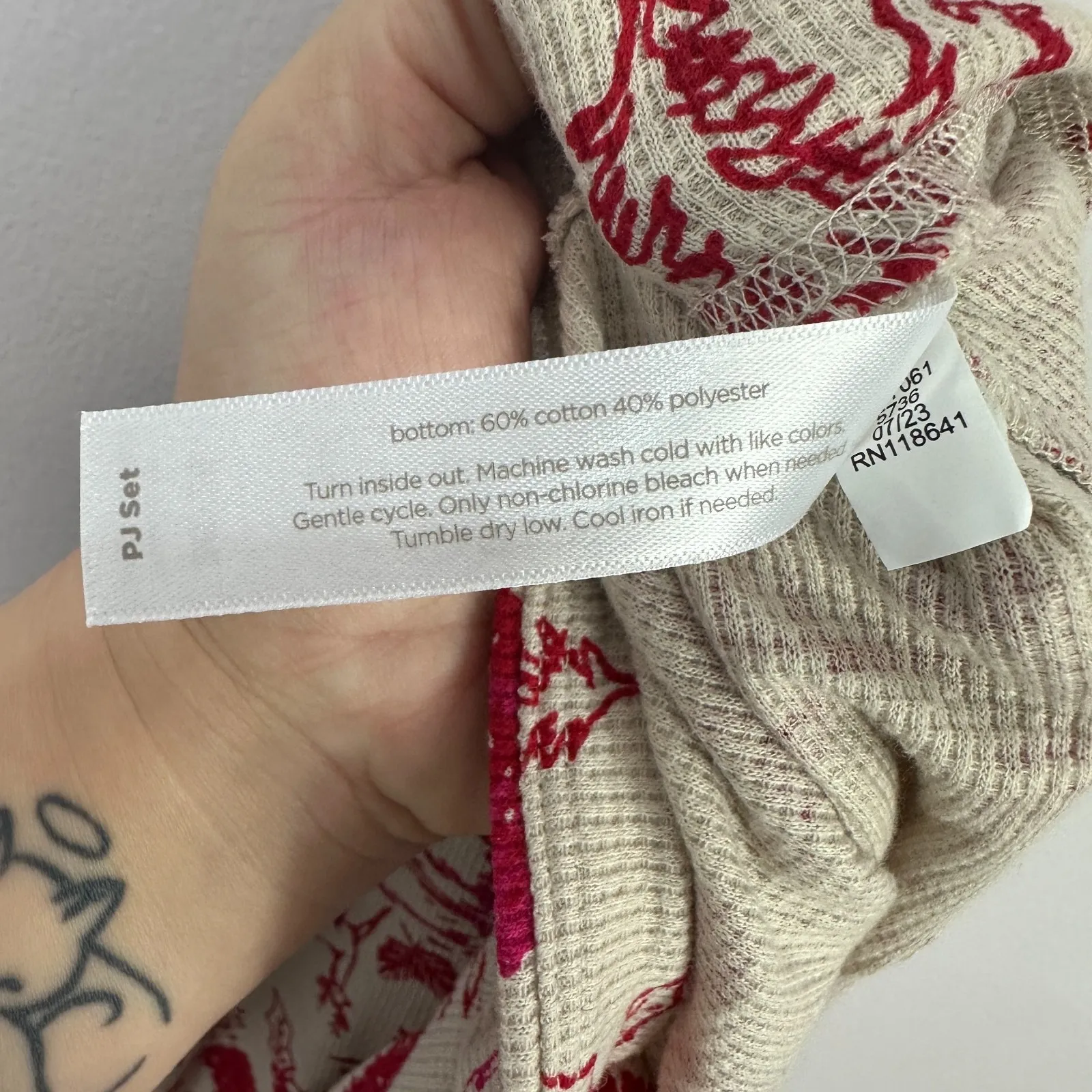 Sleep by Cacique 26 Red Cabin Reindeer Print Thermal Pajama Pants Cozy Holiday - Image 6