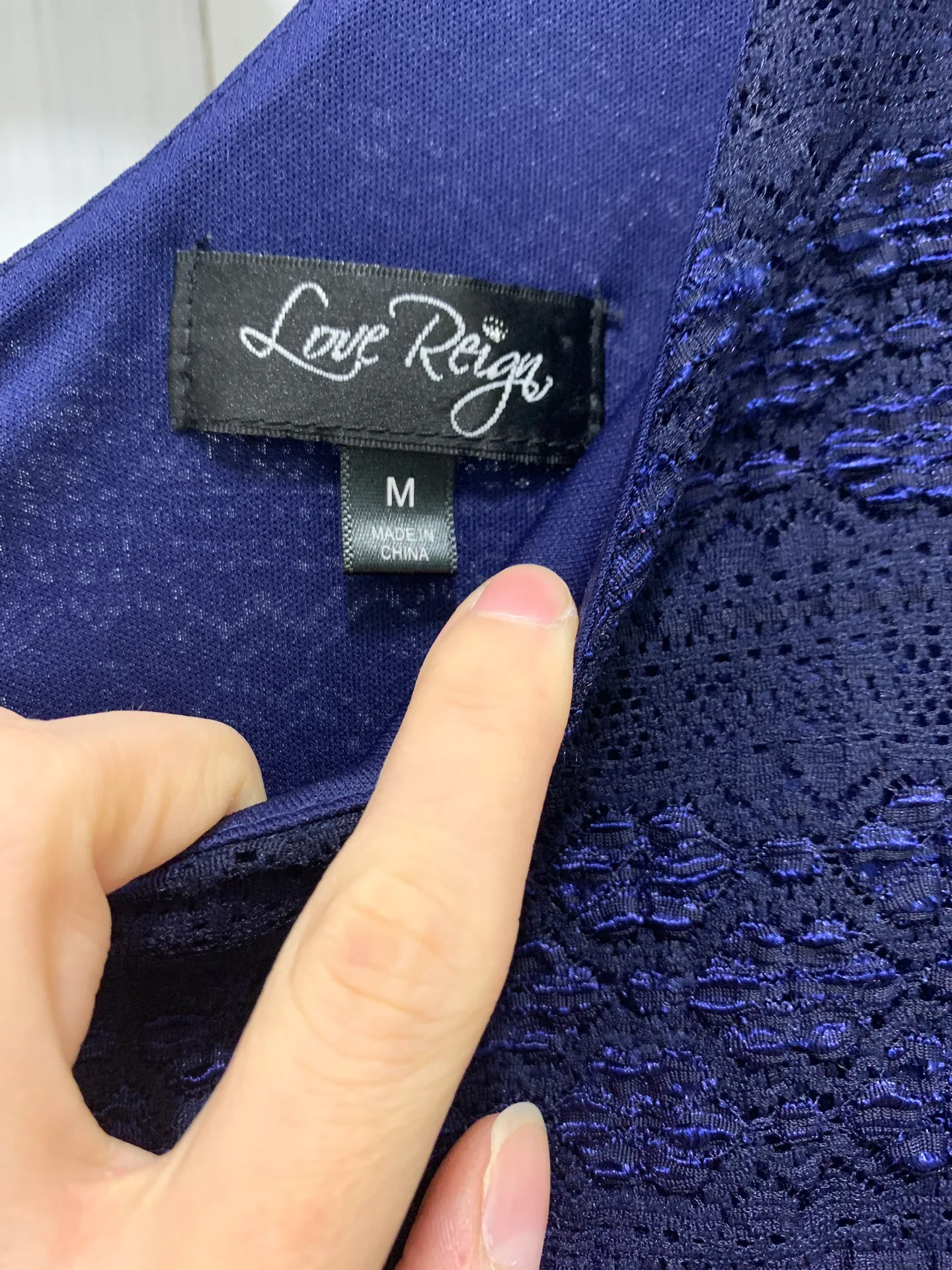 Love Reign Navy Floral Lace Bell Sleeve Dress - Image 6