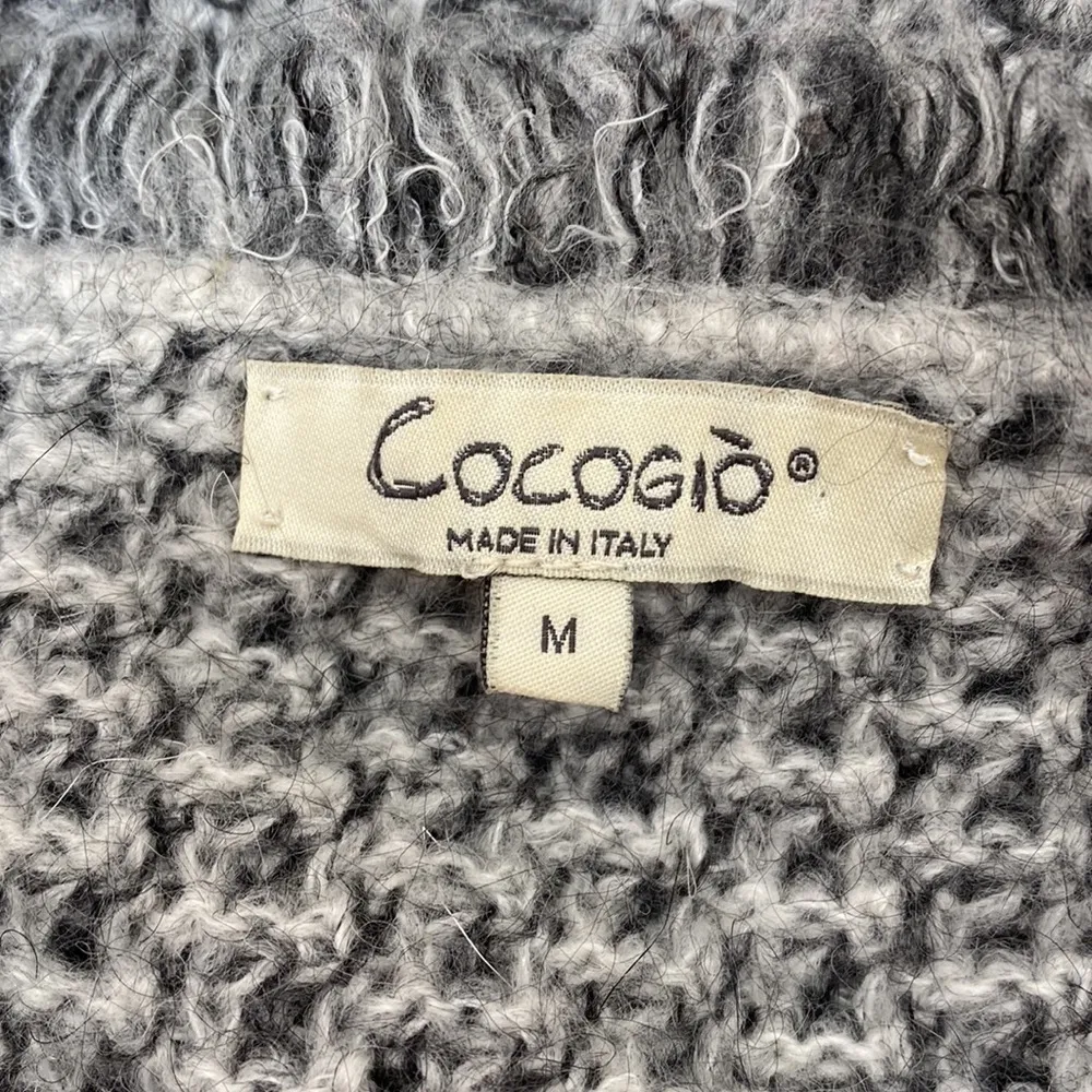 Cocogio gray tweed open cardigan sweater medium - Image 5