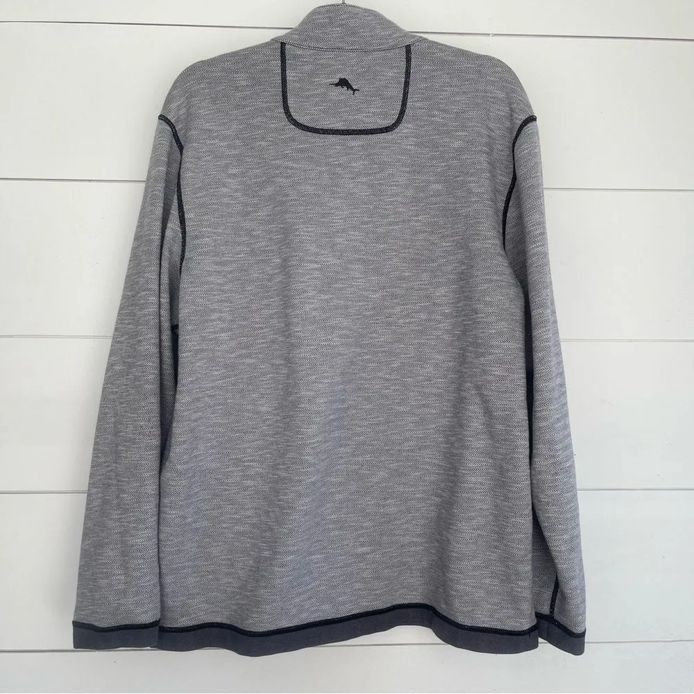Tommy Bahama Grey Reversible Half Zip Pullover SEE MEASUREMENTS - Image 3