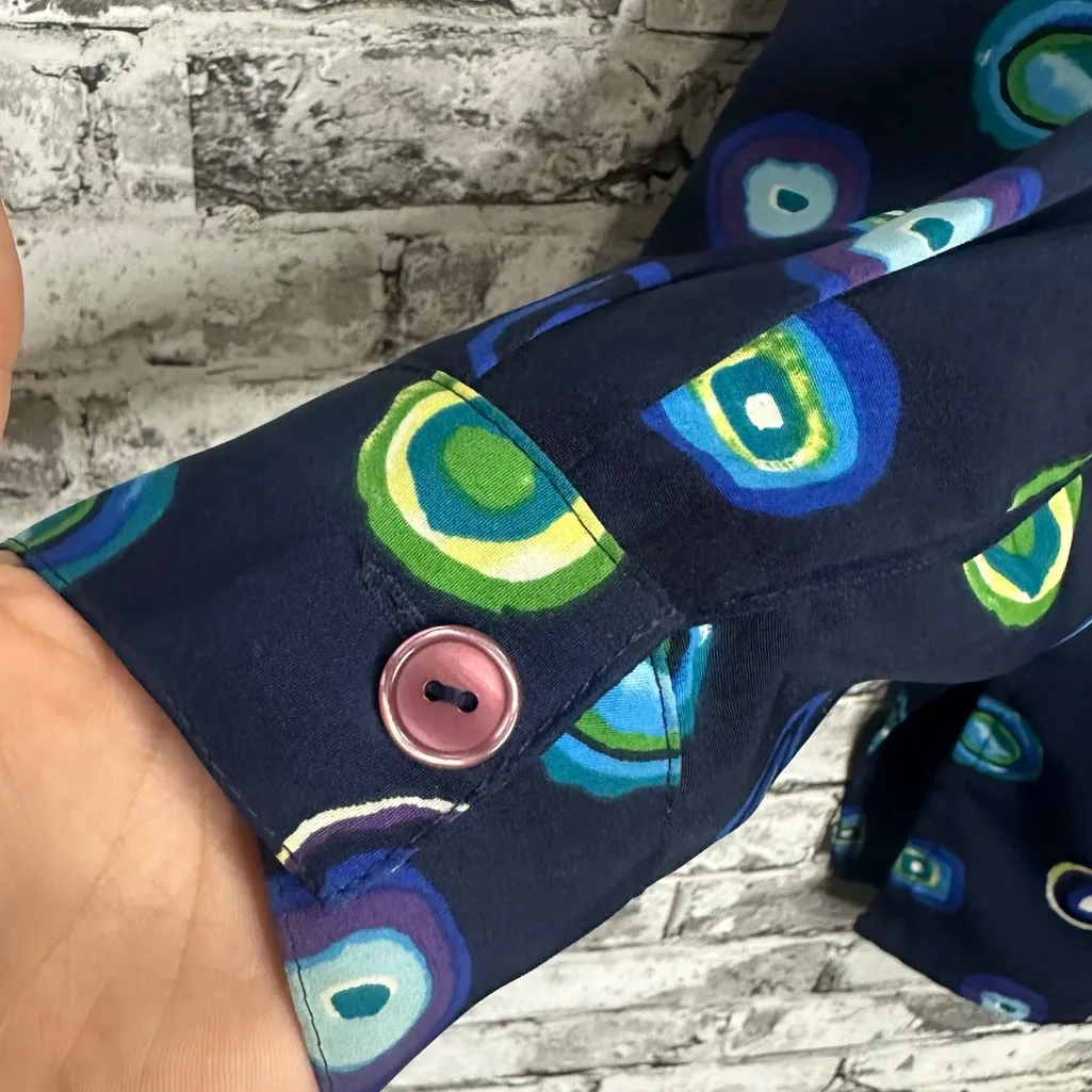 Impressions Blue and Green Patterned Shirt - Image 8