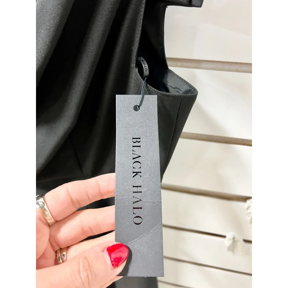 NWT Black Halo Jackie Belted Stretch Gabardine Sheath Dress Black Women's Size 8 - Image 4