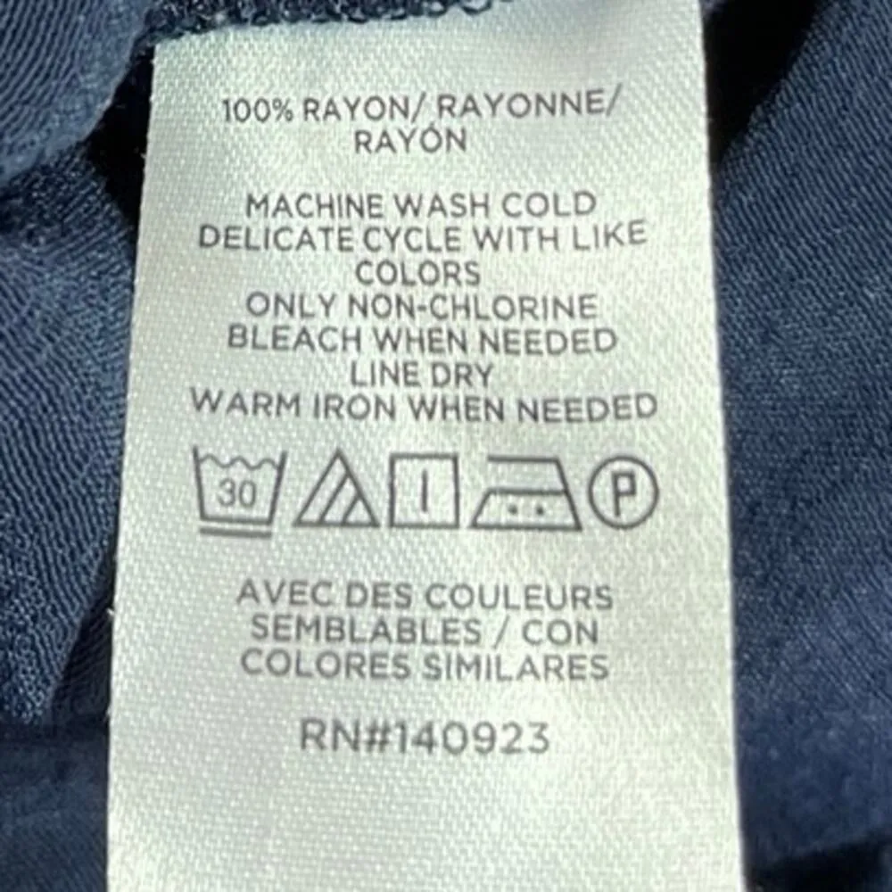 Ann Taylor LOFT Blue Sleeveless Ruffle Smocked Wide Leg Romper Jumpsuit Size S - Image 7