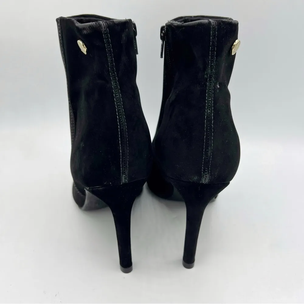 Vizzano Black Suede Velvet Ankle Bootie Size 8 Pointed Toe Stiletto Heel - Image 2