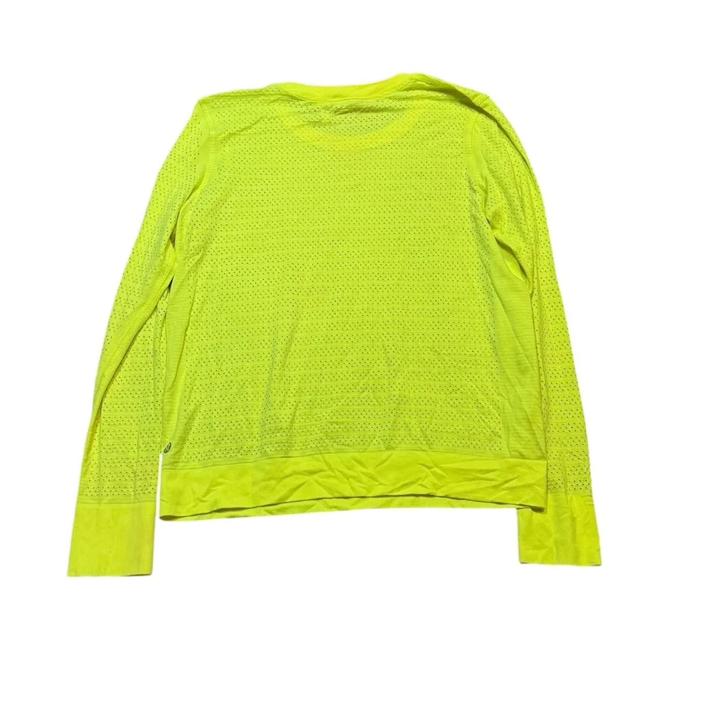 Lululemon Swiftly Breathe Long Sleeve Squad Yellow Highlight Size 8 - Image 3