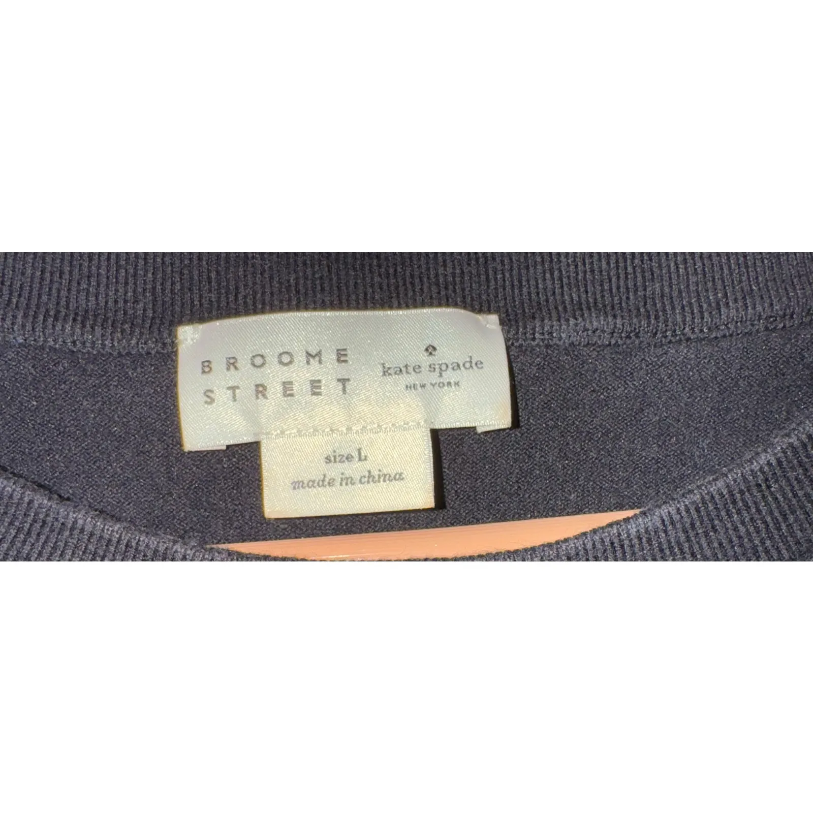 Kate Spade Broome Street Black Blue Ditsy Floral Peplum Sweater Top Womens Large - Image 5