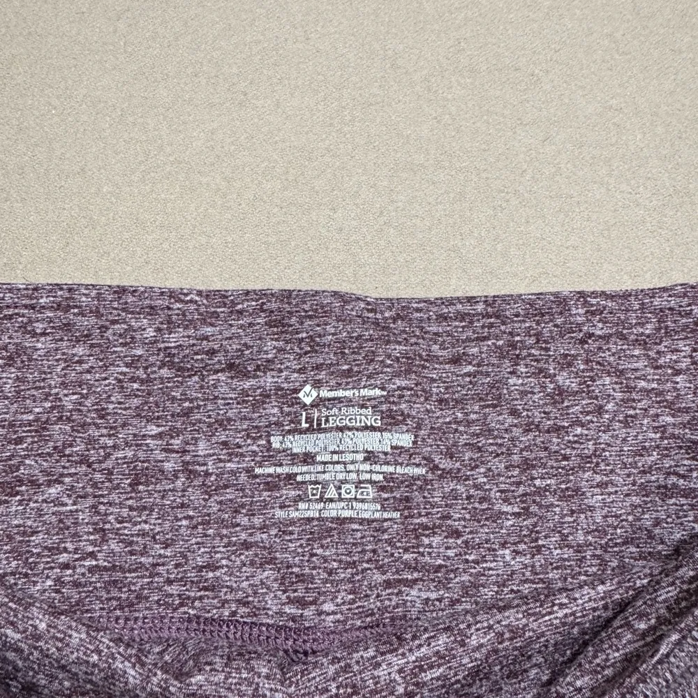 Purple High-Rise Leggings with Mesh Panels - Image 5